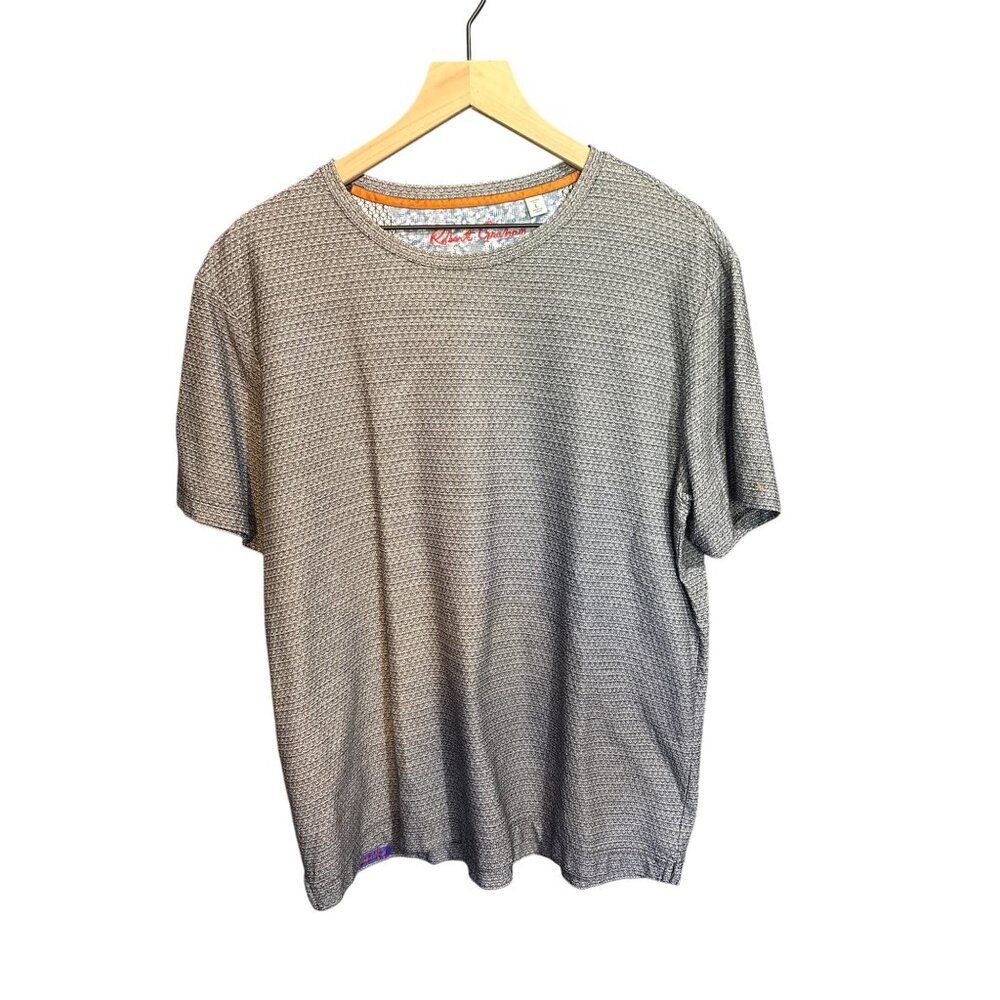 Robert Graham‎ Mens Classic Fit Gray Patterned Short-Sleeve T-Shirt L